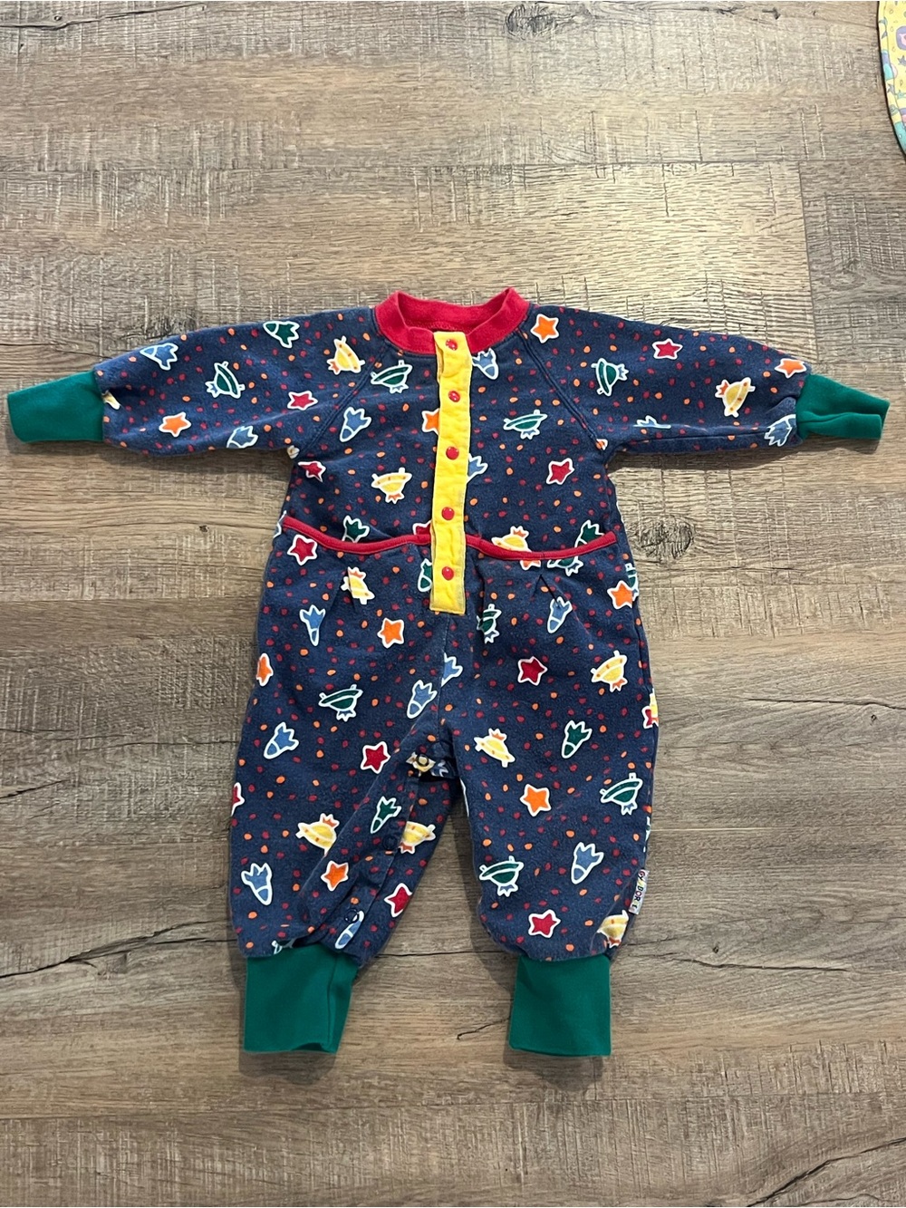 Vintage rainbow tag infant 6-12 mo Gymboree  Space Print One-Piece romper boy